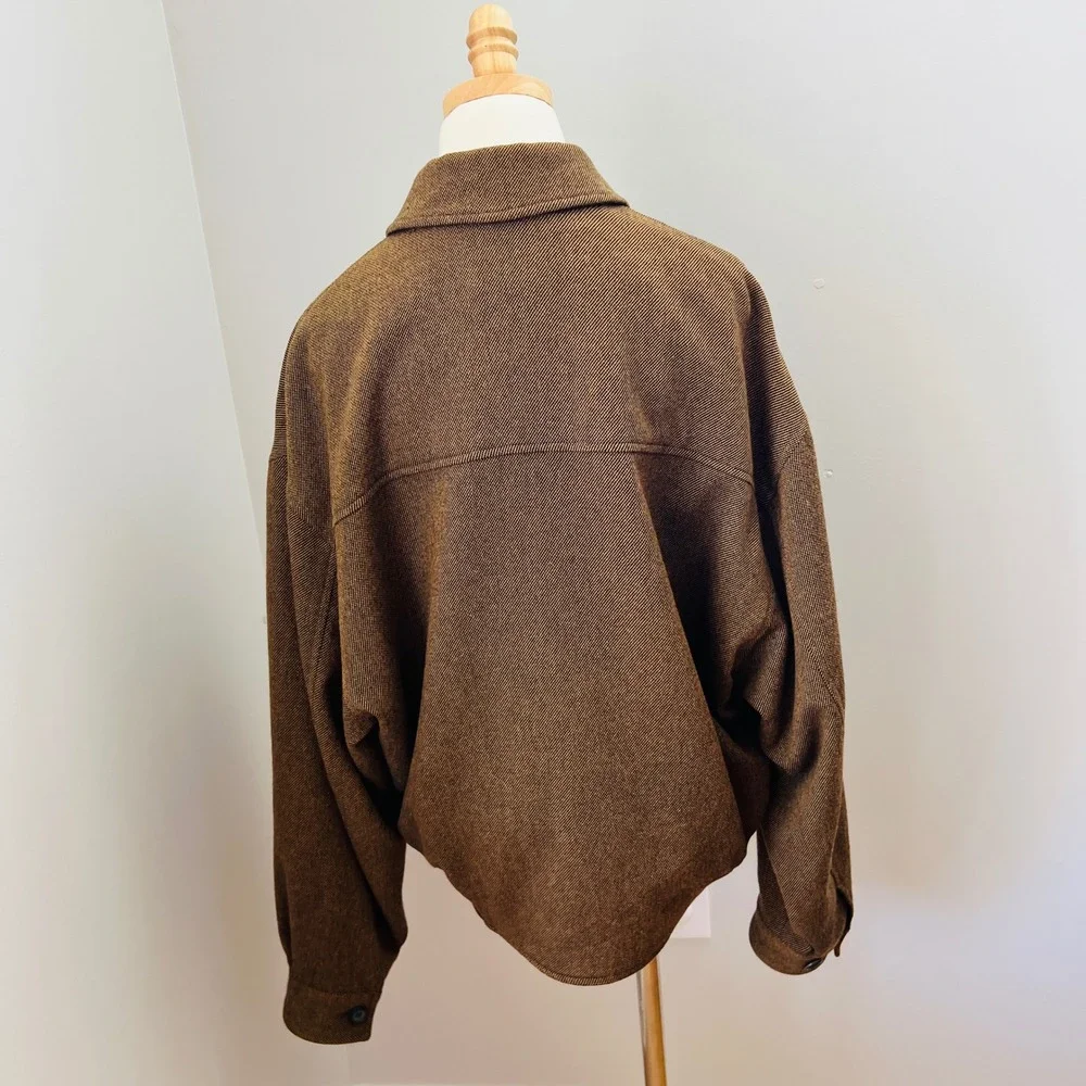Ermenegildo Zegna 100% Cashmere Bomber Jacket Brown Zip Up Mens 50 US Medium